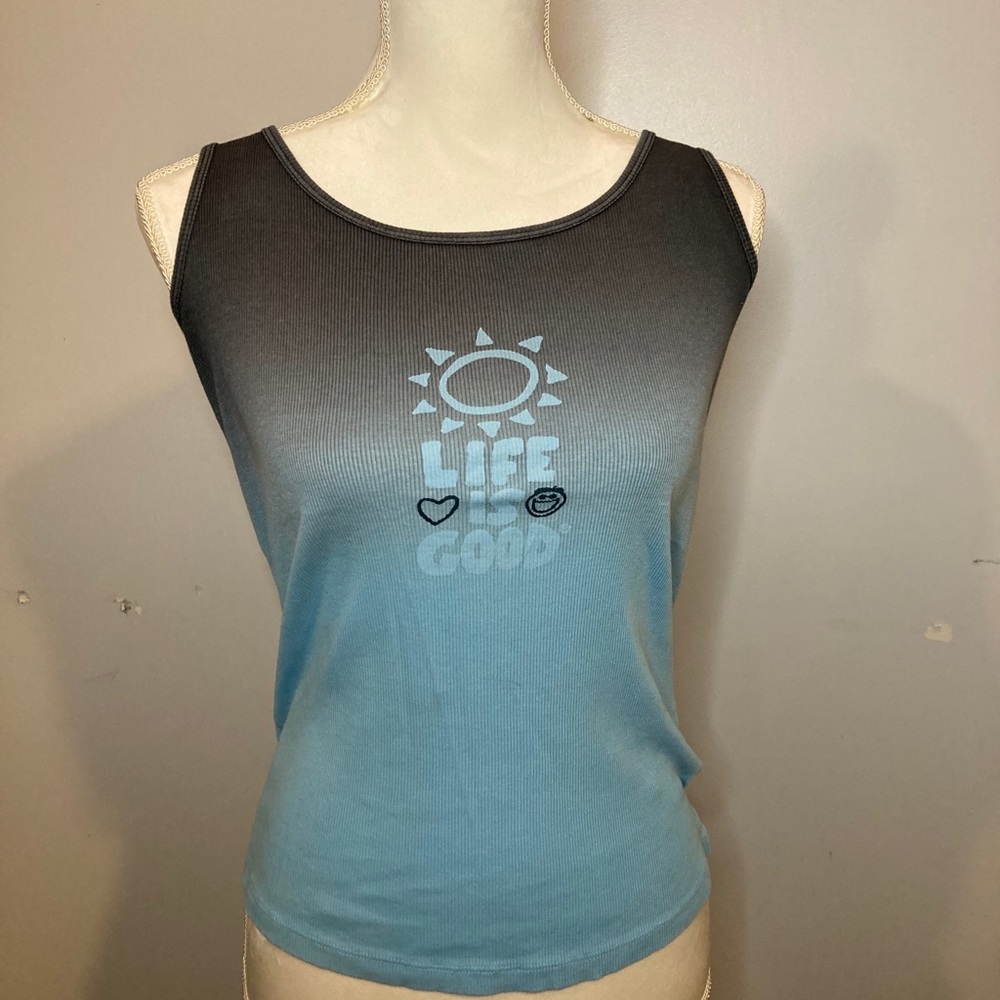 Life Is Good Tie Dye Blue Tank Top